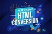 convert PSD to HTML, figma to HTML, xd to HTML responsive website