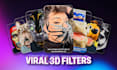 create viral 3d filters for snapchat, tiktok, streaming and webar