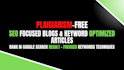 write SEO focused blogs and keywords optimized articles