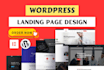 create wordpress landing page design and elementor pro website landing page