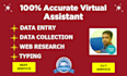 do data entry job, excel data entry, web research,leadgen