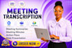 transcribe zoom meetings and create summaries, minutes and action plans