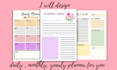 design custom digital weekly, daily planner