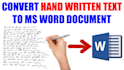 convert handwriting to word or pdf