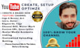 create and setup youtube channel
