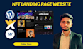 design nft landing page website in wordpress, wix, webflow