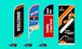 design feather flag teardrop pull up and roll up banner
