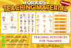 design colorful teaching material worksheets for kids