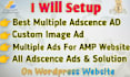 setup adsense ads, customized ads for the wordpress website