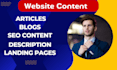 be your SEO website content writer, article and blog writer
