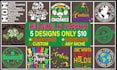 give you svg, png, pdf, dxf files t shirt designs bundle