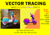 do vector tracing or redraw any image