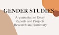write essays, articles, and blogs on gender studies