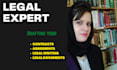write legal documents, lawsuits, wills, family settlements, and affidavits