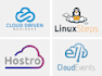 design flat technology consulting database server cloud logo