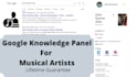 create google knowledge panel for musical artist
