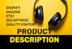 provide wining SEO optimized product description