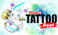 design a amazing watercolor tattoo for you
