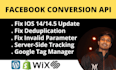 fix facebook pixel issue and conversion API via GTM