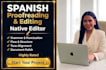 review and proofread texts in spanish on any topic