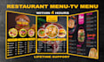 tv screen menu food menu restaurant menu digital menu board