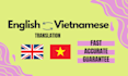 translate english to vietnamese and vice versa with high quality