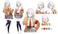 make character design sheet in anime style