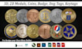 create production ready medal, coin and badge vector designs