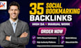 create 35 high quality social bookmarking on seo backlinks