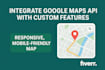 integrate google maps API with custom features
