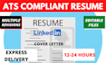 write professional healthcare, nursing, medical resume, cover letter, linkedin