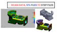 reverse engineer scan data, stl file into step file