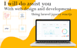 assist you with web design and development using laravel, jquery, reactjs