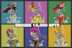 create unique cartoon character with 10k nft art collection