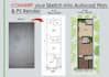 redraw floor plan  site plan and presentation drawing