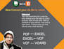 convert excel file to v card, csv, PDF,