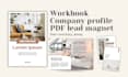 design workbook, ebook, company profile, pdf lead magnet on canva
