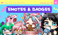 draw cute custom emotes and badges in anime style