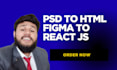 convert psd to html css js or react