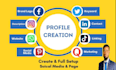 do social media profile creation and full setup