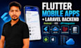 develop flutter mobile apps with laravel backend and API