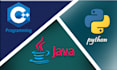 do cpp, java, python console and gui programming