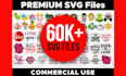 deliver 60,000 svg cut file design bundle pack
