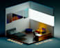 create a low poly 3d isometric environment