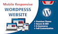 create full responsive wordpress website design