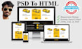 convert psd to html, xd to html, figma to html, sketch to html responsive