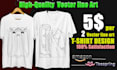 do vector line art t shirt design and line art illustration