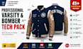 create a varsity or bomber jacket tech pack for manufacturers