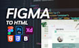 convert psd to html, xd to html, figma to react js
