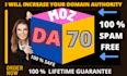 increase moz da pa 70 plus quality backlinks